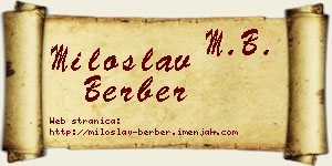 Miloslav Berber vizit kartica